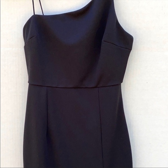Princess Polly sz 4 black Aero Asymmetrical One Shoulder knit Midi Sheath dress - Picture 6 of 9